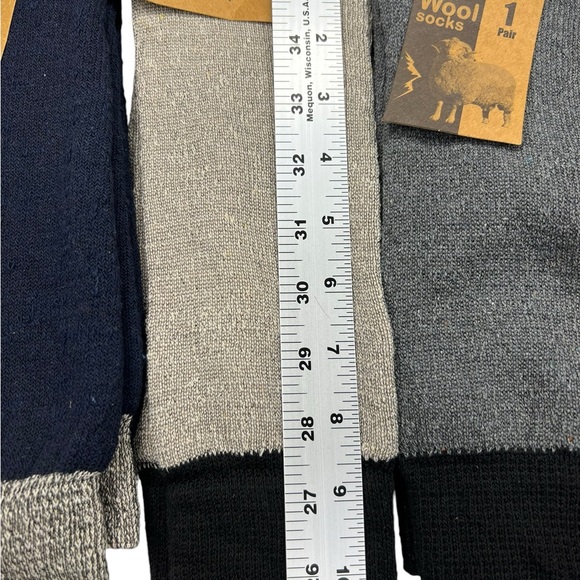 Lamb’s Wool Blend Socks 3-Pack Assortment Navy Tan Charcoal - Picture 5 of 5